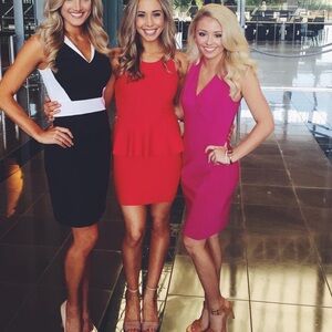 BCBG red peplum dress